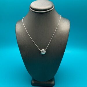 Moissanite Round Cut 2ct White Gold 18k Solitarie Necklace